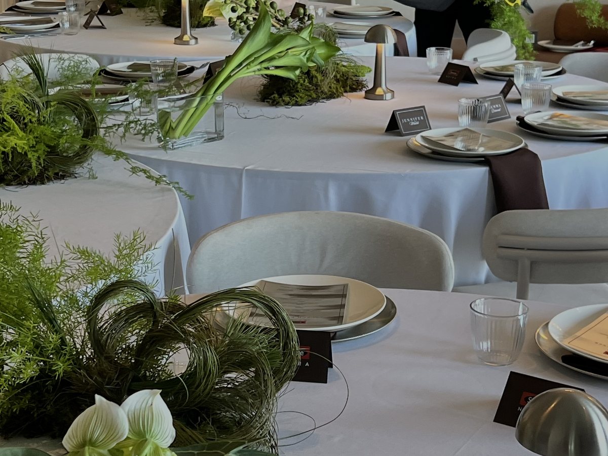Green botanical table setting